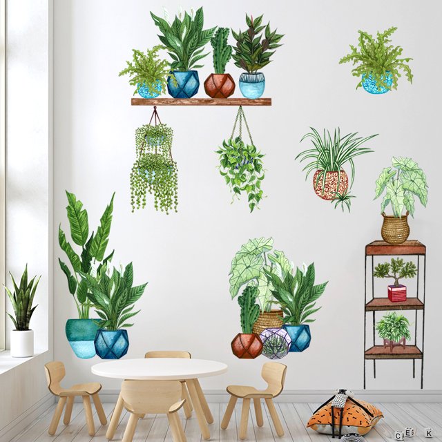3D Tropical Vine Plant Potted Wall Sticker । CN-07 - Image 2