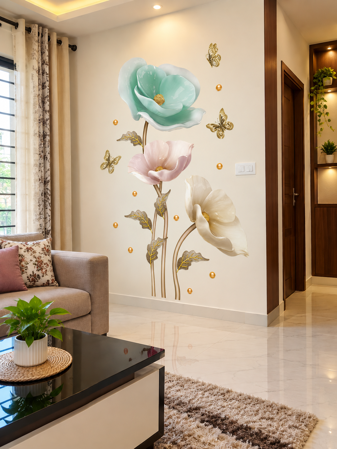 3D Orchid Flower Wall Sticker । CN-12 - Image 2